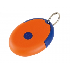 Brelok na klucze z prezerwatywą, FLIRT, niebieski/pomarańczowy