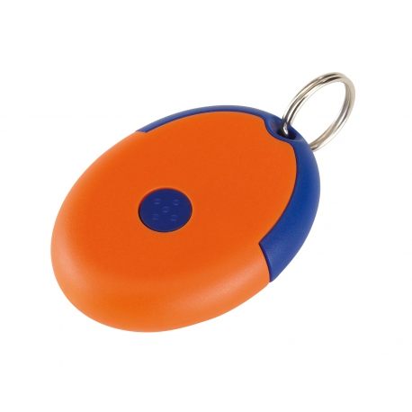 Brelok na klucze z prezerwatywą, FLIRT, niebieski/pomarańczowy