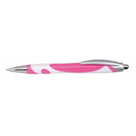 Długopis, MODERN, różowy/biały
