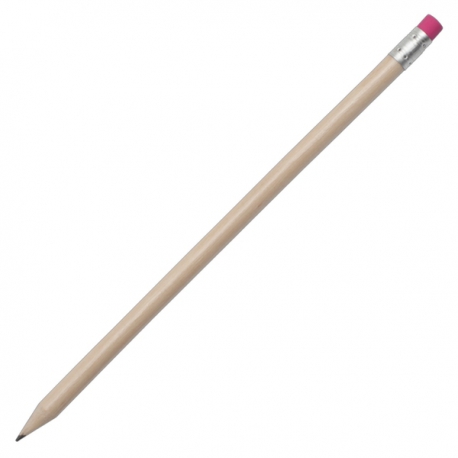 Ołówek z gumką, różowy/ecru