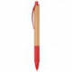 Długopis BAMBOO RUBBER, brązowy, czerwony