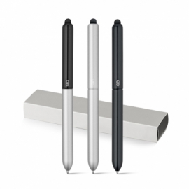 NEO. Aluminiowy długopis z mechanizmem obrotowym Czarny Satynowy srebrny