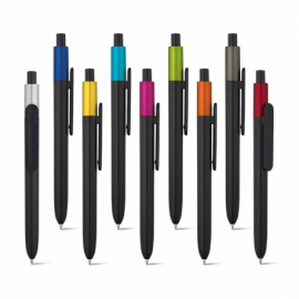 KIWU Metallic. Długopis wykonany z ABS, błyszczące wykończnie i lakierowany wierzch z metalicznym wykończeniem Fuksja