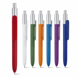 KIWU Chrome. Długopis wykonany z ABS, błyszczące wykończnie i lakierowany wierzch z chromowym wykończeniem Granatowy